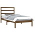 Estructura de cama madera maciza pino marrón miel 100x200