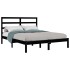 Estructura de cama madera maciza negra 120x190