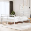 Estructura de cama de madera de pino maciza blanca 140x190 cm