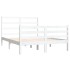 Estructura de cama de madera de pino maciza blanca 140x190