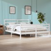 Estructura de cama madera maciza de pino blanco 200x200 cm