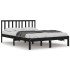 Estructura de cama madera maciza Super King negra 180x200