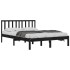 Estructura de cama madera maciza Super King negra 180x200