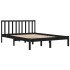 Estructura de cama madera maciza Super King negra 180x200