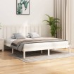 Estructura de cama madera maciza de pino blanco 200x200 cm