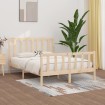 Estructura de cama madera maciza 140x190 cm