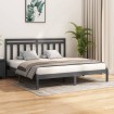 Estructura de cama de madera maciza de pino gris 200x200 cm