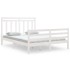 Estructura de cama madera maciza blanca King Size 150x200