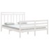 Estructura de cama madera maciza blanca King Size 150x200