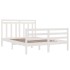 Estructura de cama de madera maciza blanca 140x200