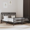 Estructura de cama de madera maciza de pino gris 200x200 cm