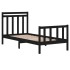 Estructura de cama individual madera maciza negra 90x190