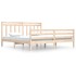 Estructura de cama de madera maciza 200x200