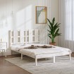 Estructura de cama de madera maciza de pino blanca 140x190 cm