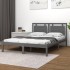 Estructura de cama de madera maciza de pino gris 200x200