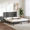 Estructura de cama madera maciza gris King Size 150x200 cm