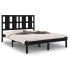 Estructura de cama madera maciza negra 120x190