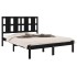 Estructura de cama madera maciza negra 120x190