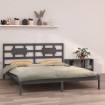 Estructura de cama de madera maciza de pino gris 200x200 cm