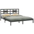 Estructura de cama de madera maciza de pino gris 200x200