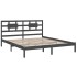 Estructura de cama de madera maciza de pino gris 200x200