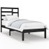 Estructura de cama madera maciza negro 100x200