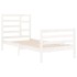 Estructura de cama madera maciza blanco 90x200