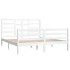 Estructura de cama de madera maciza blanca 160x200