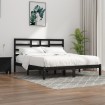 Estructura de cama de madera maciza de pino negra 200x200 cm