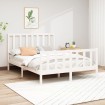 Estructura de cama de madera maciza de pino blanco 140x190 cm