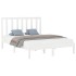 Estructura de cama de madera maciza blanca 140x200