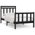 Estructura de cama madera maciza negro 90x200