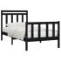 Estructura de cama madera maciza negro 90x200