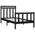 Estructura de cama madera maciza negro 90x200