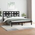 Estructura de cama madera maciza Super King negra 180x200