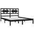 Estructura de cama madera maciza Super King negra 180x200