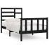 Estructura de cama madera maciza negro 90x200