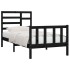 Estructura de cama madera maciza negro 90x200