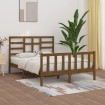 Estructura de cama madera maciza King marrón miel 150x200 cm