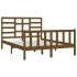 Estructura de cama madera maciza King marrón miel 150x200