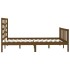 Estructura de cama madera maciza King marrón miel 150x200