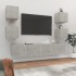 Set de muebles de TV 6 pzas madera contrachapada gris