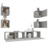 Set de muebles de TV 6 pzas madera contrachapada gris