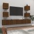 Set de muebles para TV 6 pzas madera contrachapada roble