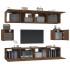 Set de muebles para TV 6 pzas madera contrachapada roble