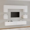 Set de muebles para TV 8 piezas madera contrachapada blanco