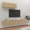 Set de muebles para TV 3 pzas madera contrachapada roble sonoma