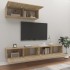 Set de muebles para TV 3 pzas madera contrachapada roble