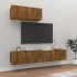 Set de muebles de TV 3 pzas madera contrachapada roble