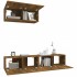 Set de muebles de TV 3 pzas madera contrachapada roble